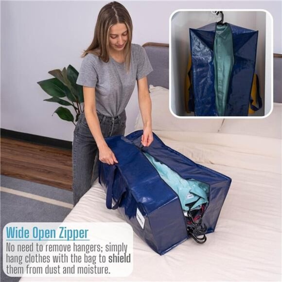 10 Pack Moving Bags w/Backpack Straps, Moving Boxes & Storage Bins Alternative - Picture 3 of 7